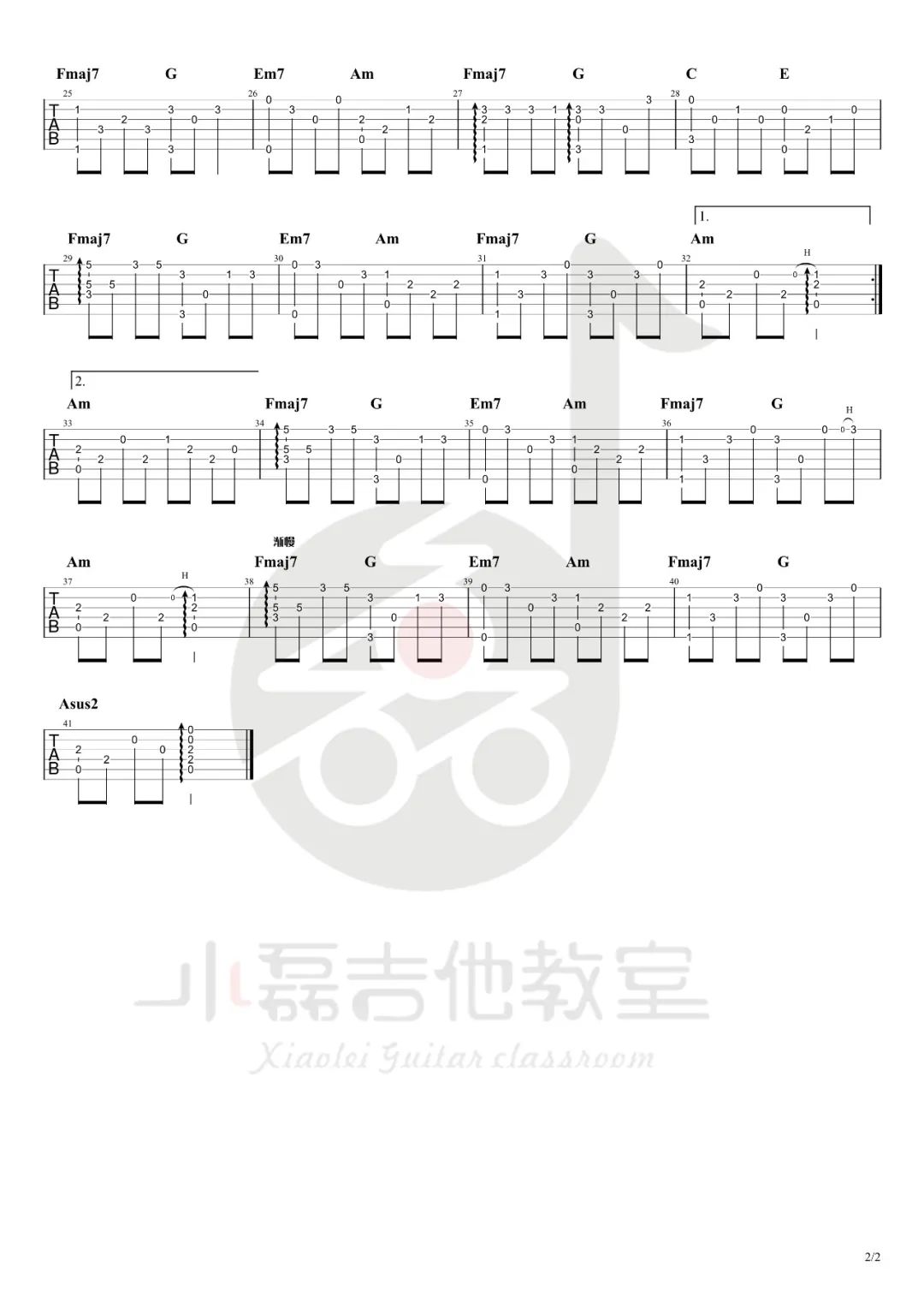 胡广生指弹吉他谱_任素汐_吉他独奏六线谱_高清指弹谱2