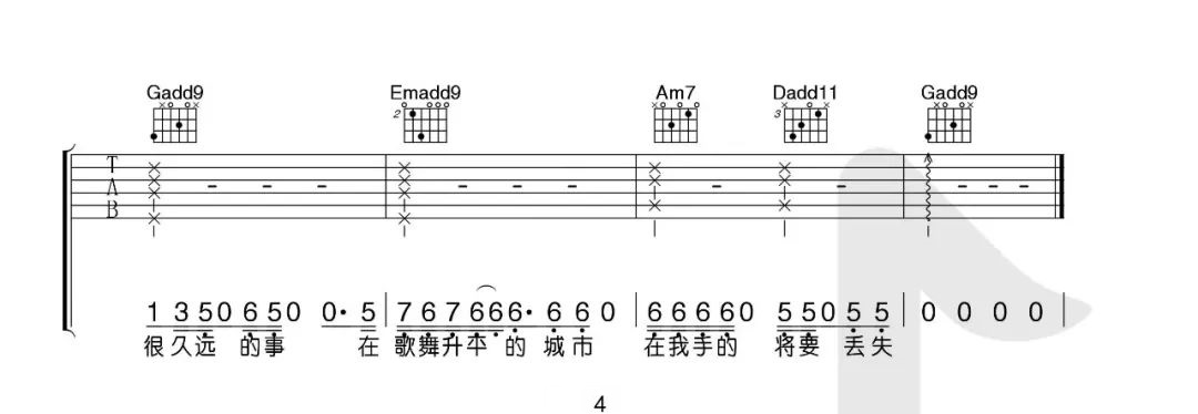 平淡日子里的刺吉他谱_宋冬野_G调六线谱_吉他弹唱教学视频4