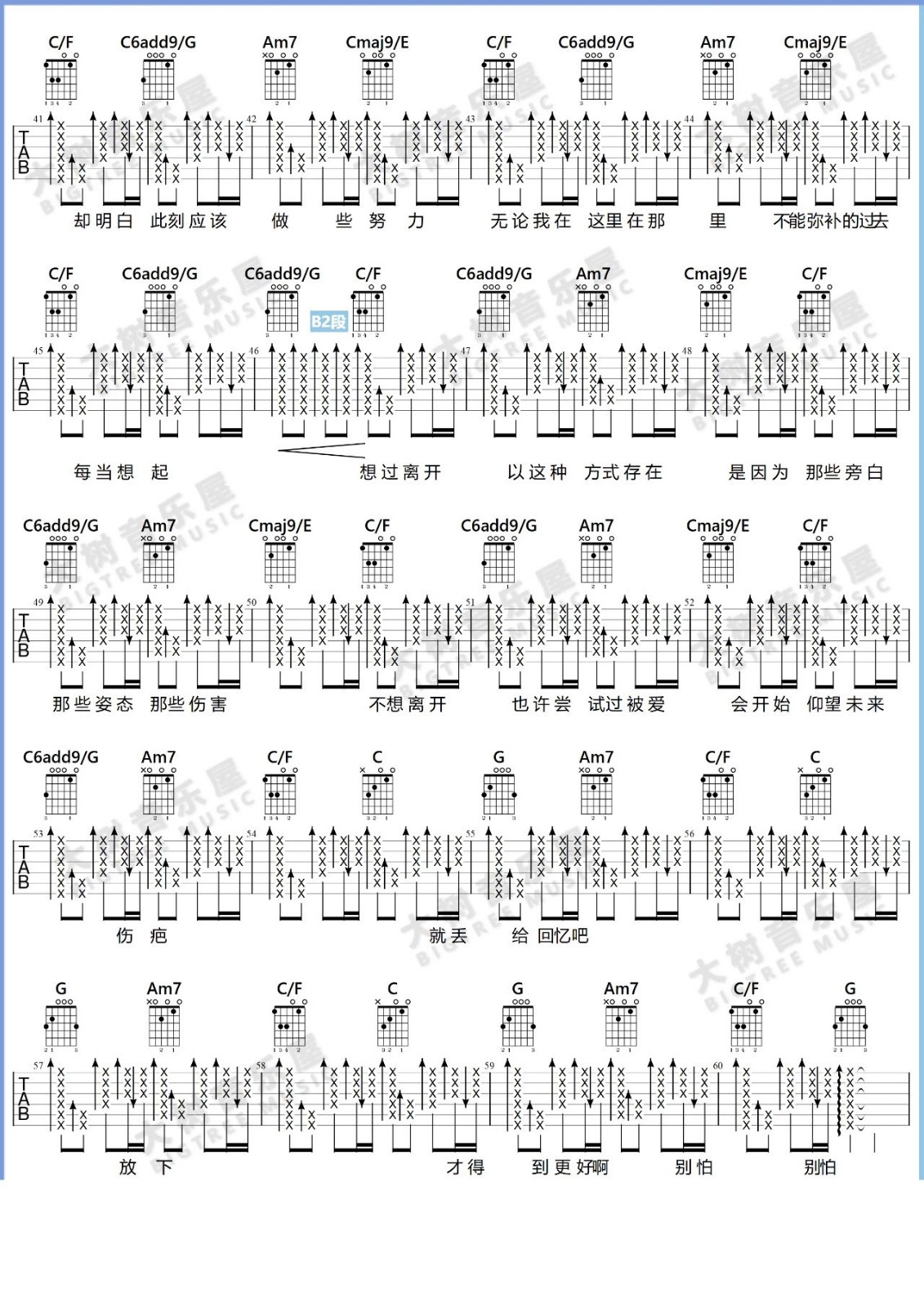 好想爱这个世界啊吉他谱_华晨宇_C调原版_弹唱六线谱3