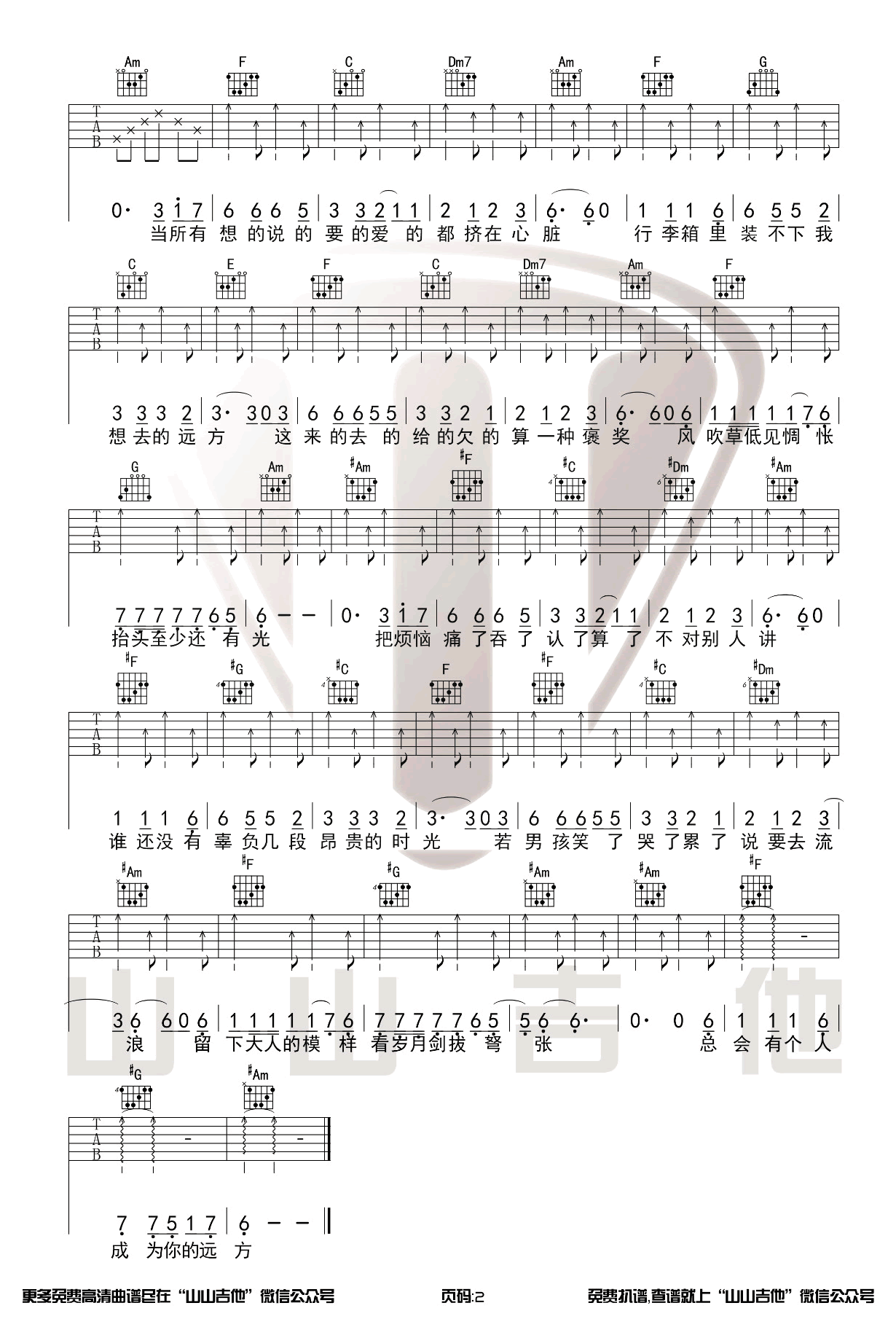 牧马城市吉他谱_毛不易_C调原版六线谱_吉他弹唱教学视频2