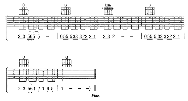 豆浆油条吉他谱_林俊杰_G调扫弦版_高清弹唱六线谱3